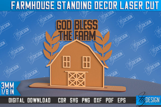 Farmhouse Standing Decor | Decorative Standing | Farmhouse Design | CNC File SVG Fly Design 