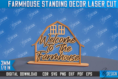 Farmhouse Standing Decor | Decorative Standing | Farmhouse Design | CNC File SVG Fly Design 