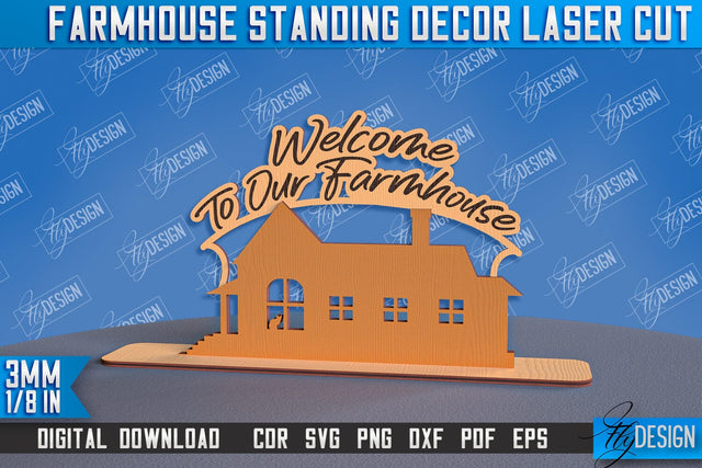 Farmhouse Standing Decor | Decorative Standing | Farmhouse Design | CNC File SVG Fly Design 