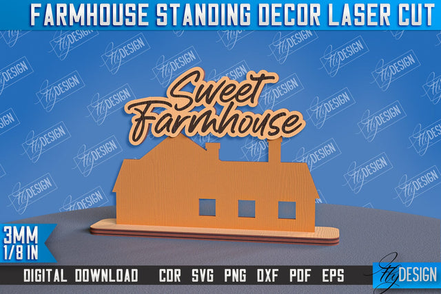 Farmhouse Standing Decor | Decorative Standing | Farmhouse Design | CNC File SVG Fly Design 