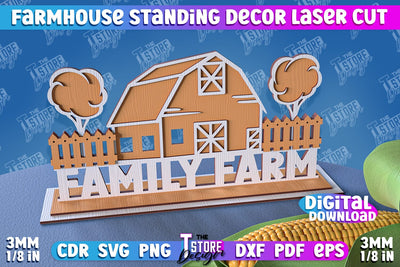 Farmhouse Standing Decor | Decorative Standing | Farmhouse Design | CNC File SVG The T Store Design 