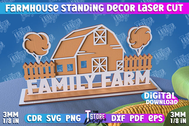 Farmhouse Standing Decor | Decorative Standing | Farmhouse Design | CNC File SVG The T Store Design 