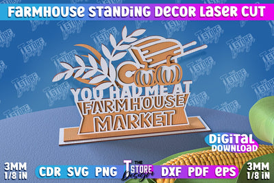 Farmhouse Standing Decor | Decorative Standing | Farmhouse Design | CNC File SVG The T Store Design 