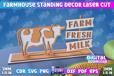 Farmhouse Standing Decor | Decorative Standing | Farmhouse Design | CNC File SVG The T Store Design 