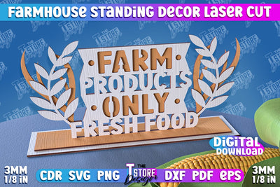 Farmhouse Standing Decor | Decorative Standing | Farmhouse Design | CNC File SVG The T Store Design 