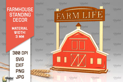 Farmhouse Standing Decor Laser Cut. Farm Decor SVG Design SVG Evgenyia Guschina 