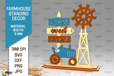 Farmhouse Standing Decor Laser Cut. Farm Decor SVG Design SVG Evgenyia Guschina 