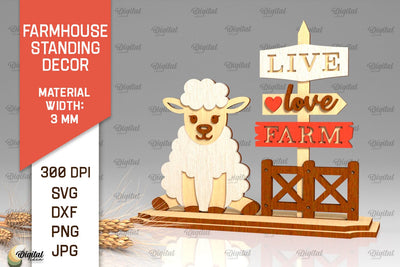 Farmhouse Standing Decor Laser Cut. Farm Decor SVG Design SVG Evgenyia Guschina 