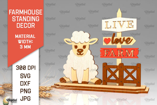 Farmhouse Standing Decor Laser Cut. Farm Decor SVG Design SVG Evgenyia Guschina 