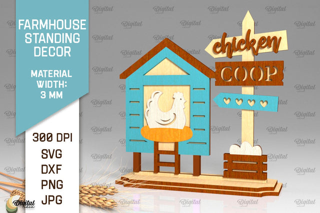 Farmhouse Standing Decor Laser Cut. Farm Decor SVG Design SVG Evgenyia Guschina 