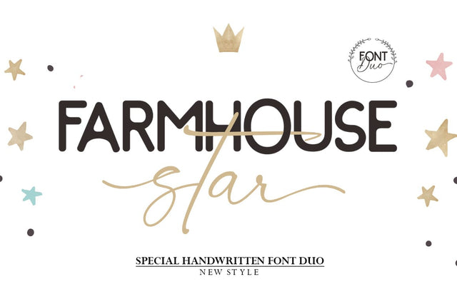 Farmhouse Star Font Studio Rhd Store 