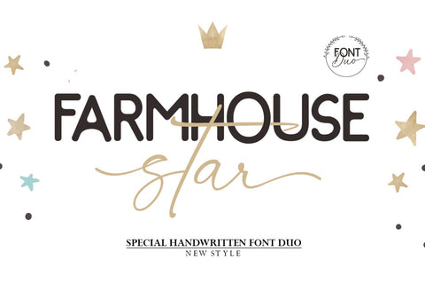 Farmhouse Star Font Studio Rhd Store 