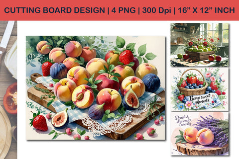 Farmhouse style cutting board, seasonal fruit decor Sublimation Paper Switch 