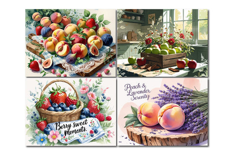 Farmhouse style cutting board, seasonal fruit decor Sublimation Paper Switch 