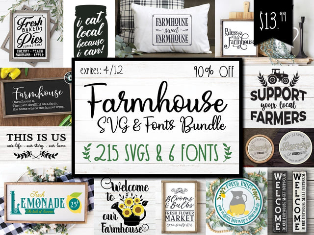 Farmhouse SVG & Font Bundle | 91% Off For VIPS Only! Bundle So Fontsy Design Shop 