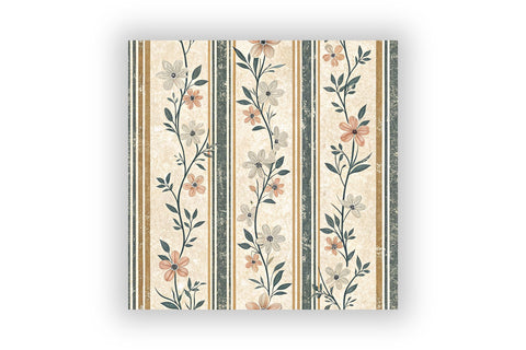 Farmhouse Toile Digital Paper Pack, Vintage Floral Toile, Gingham & Stripe Seamless Patterns, Scrapbooking & Printable Crafts Digital Pattern FloridPrintables 