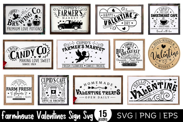 Farmhouse Valentines Day Sign SVG Bundle SVG CraftLabSVG 