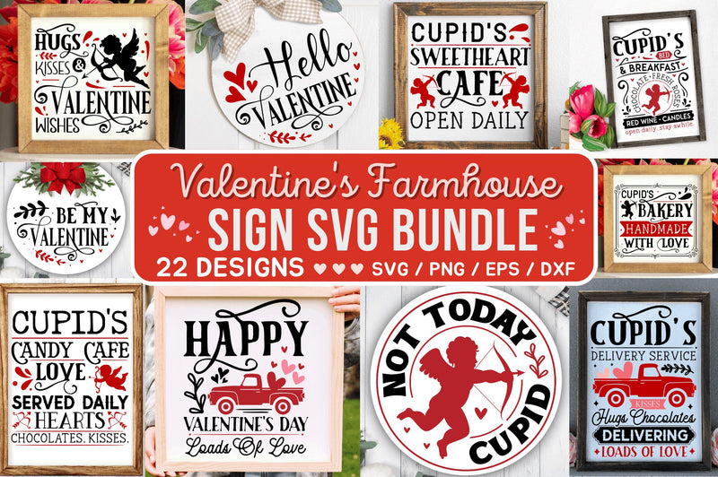 Farmhouse Valentines Sign SVG Bundle SVG Regulrcrative 