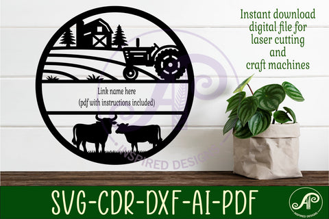 Farming name sign design for laser cutting SVG APInspireddesigns 
