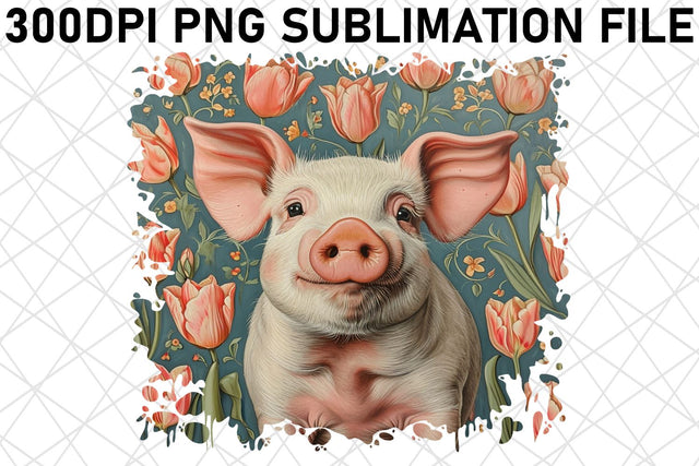 Farmyard Friends Flower Pattern Design Sublimation afrosvg 