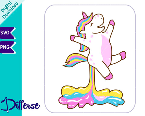 Farting Unicorn SVG | Farting Rainbows SVG SVG Differse 