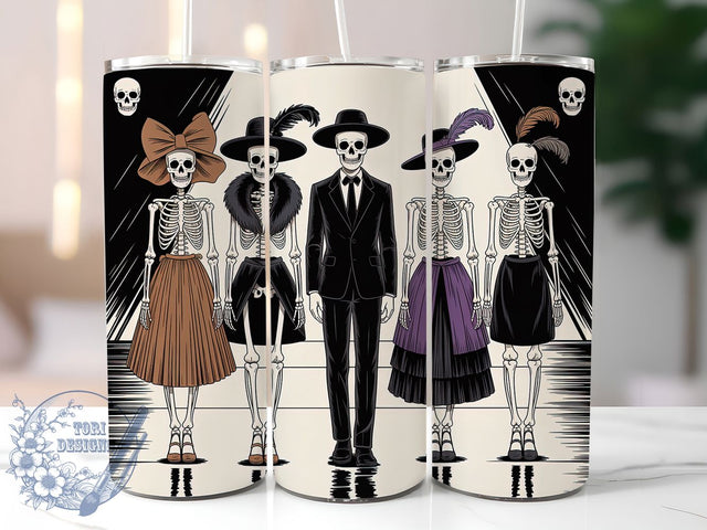 Fashion Ghoul Skeleton Halloween Tumbler Wrap, Skeleton Halloween Wrap, Stylish Spooky Cup, 20Oz Sublimation Tumbler, Trendy Haunted Drinkware, Chic Halloween Gift, Glam Goth Wrap Sublimation ToriDesigns 