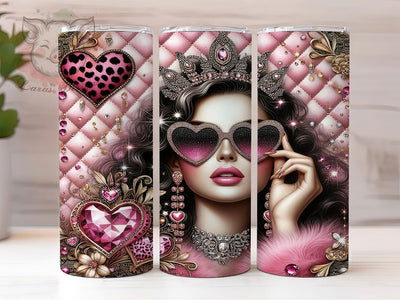 Fashion Girl Cushion Tumbler, Quilted Cushion Wrap, Pattern Sublimation Design, 20oz Fashion Tumbler, Stylish Cushion Art, Trendy Girl Mug, Whimsical Pattern Cup Sublimation Lara' s Designs 