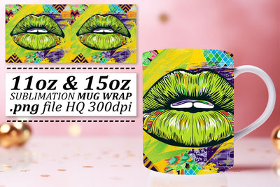Fashion Lips Mug PNG Artwork Sublimation afrosvg 