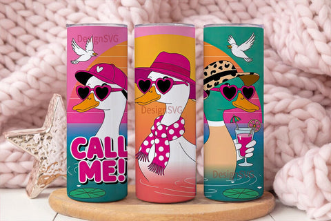 Fashionable Ducks 20oz Tumbler Wrap Sublimation DesignSVG 