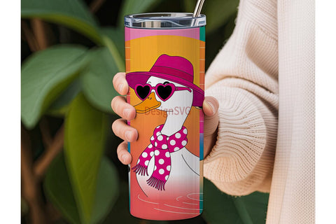 Fashionable Ducks 20oz Tumbler Wrap Sublimation DesignSVG 