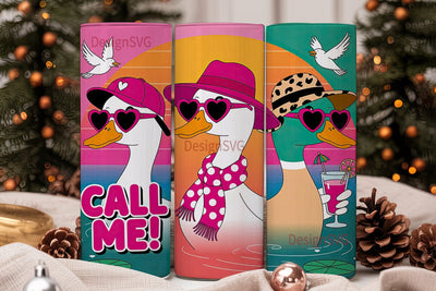 Fashionable Ducks 20oz Tumbler Wrap Sublimation DesignSVG 