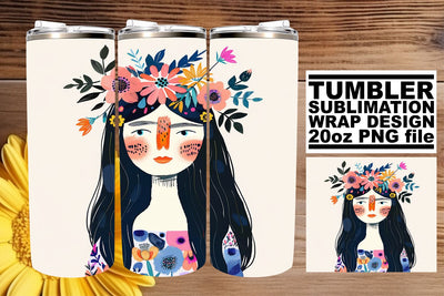 Fashionable Lady Tumbler Wrap - Sublimation 20oz Sublimation afrosvg 