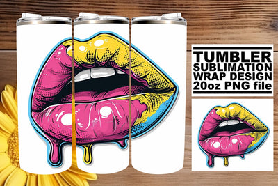 Fashionable Lipstick Lips Tumbler Art Sublimation afrosvg 