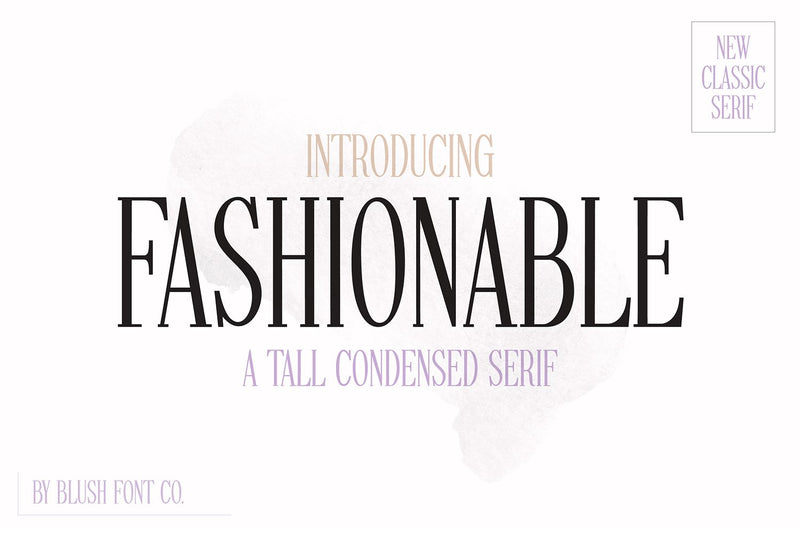 Fashionable Modern Condensed Serif Font Blush Font Co. 