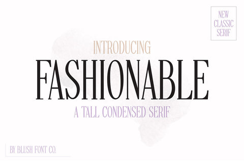 Fashionable Modern Condensed Serif Font Blush Font Co. 