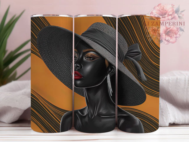 Fashionable Stylish Black Woman Tumbler, Stylish Woman Cup Wrap, 20Oz Sublimation Design, Afrocentric Drinkware, Elegant Woman Coffee Cup, Modern Fashion Tumbler, Chic Lady Mug Sublimation Li Zamperini 