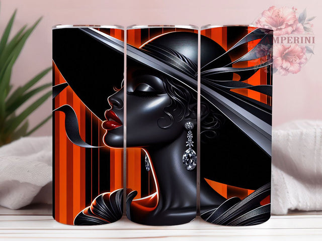 Fashionable Stylish Black Woman Tumbler, Stylish Woman Cup Wrap, 20Oz Sublimation Design, Afrocentric Drinkware, Elegant Woman Coffee Cup, Modern Fashion Tumbler, Chic Lady Mug Sublimation Li Zamperini 