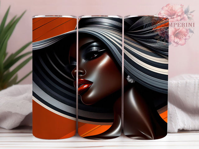 Fashionable Stylish Black Woman Tumbler, Stylish Woman Cup Wrap, 20Oz Sublimation Design, Afrocentric Drinkware, Elegant Woman Coffee Cup, Modern Fashion Tumbler, Chic Lady Mug Sublimation Li Zamperini 
