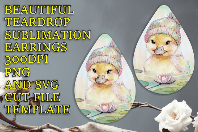 Fashionable teardrop earrings PNG, perfect for DIY projects, Animals Sublimation HoodArtCraft 