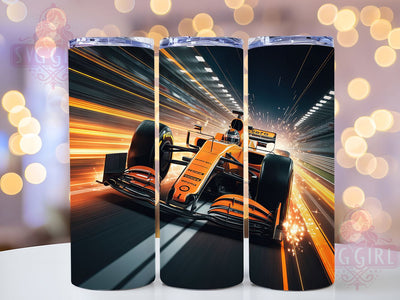 Fast & Fierce F1 Tumbler, Formula One Design, Racing Fan Tumbler, Orange Black Sublimation, 20oz Race Car Tumbler, Motorsport Gift Idea, DIY F1 Tumbler Sublimation SvggirlplusArt 