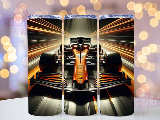 Fast & Fierce F1 Tumbler, Formula One Design, Racing Fan Tumbler, Orange Black Sublimation, 20oz Race Car Tumbler, Motorsport Gift Idea, DIY F1 Tumbler Sublimation SvggirlplusArt 