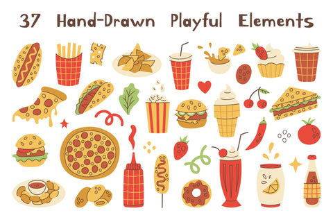 Fast Food Elements PNG Clipart Sublimation Rin Green 