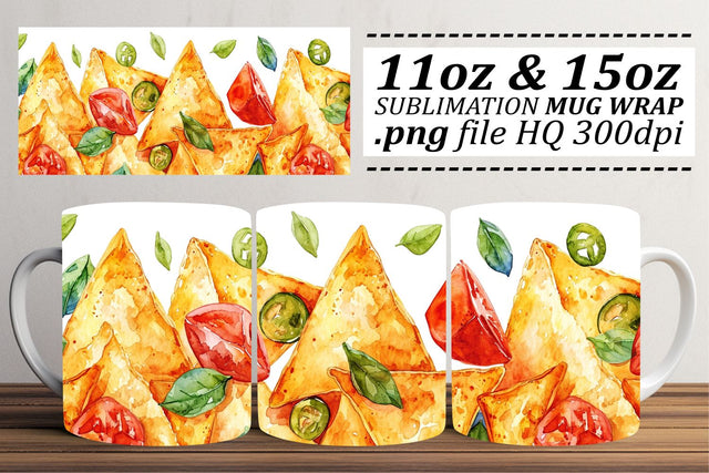 Fast Food Fantasy Watercolor Mug Sublimation Sublimation afrosvg 