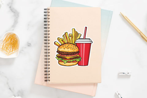 Fast Food sticker Clipart Bundle Sublimation Regulrcrative 