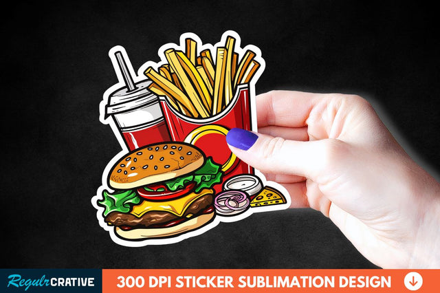 Fast Food Sticker Clipart Sublimation Regulrcrative 