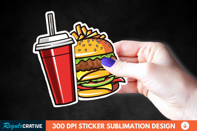 Fast Food Sticker Clipart Sublimation Regulrcrative 