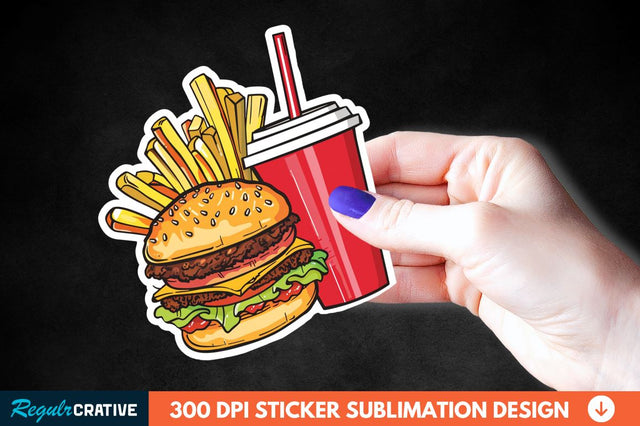 Fast Food Sticker Clipart Sublimation Regulrcrative 