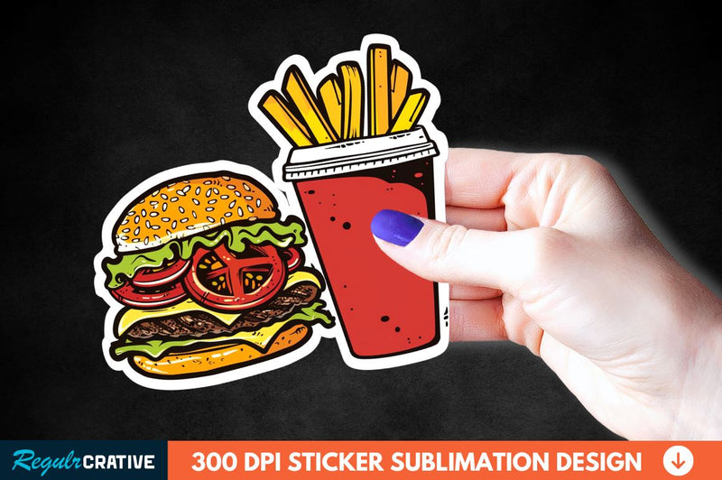Fast Food Sticker Clipart Sublimation Regulrcrative 