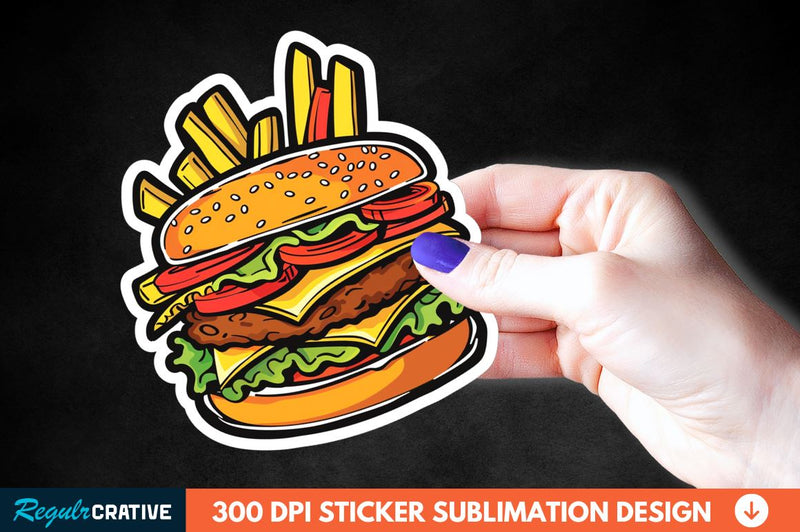 Fast Food Sticker Clipart Sublimation Regulrcrative 