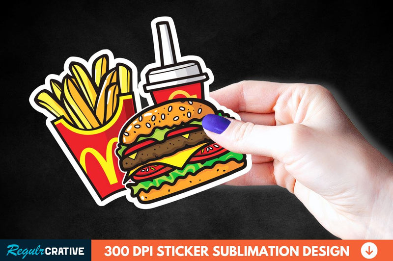 Fast Food Sticker Clipart Sublimation Regulrcrative 
